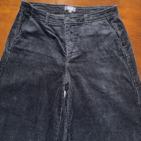 NYDJ Women's 4 Black Corduroy Wide Leg Mid Rise Chino Trouser Pants - Picture 9 of 10